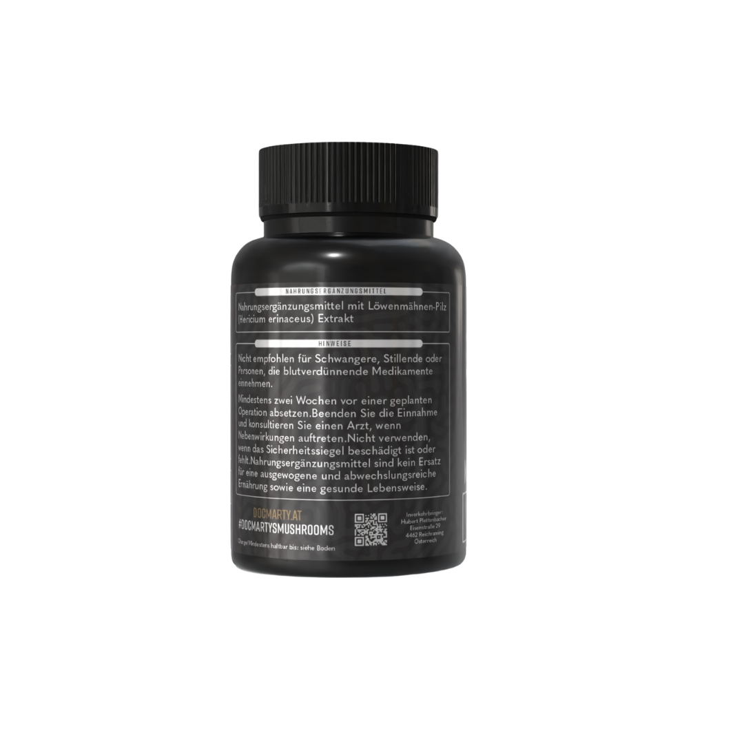 Löwenmähne (Hericium erinaceus) – Extrakt, 60 vegane Kapseln
