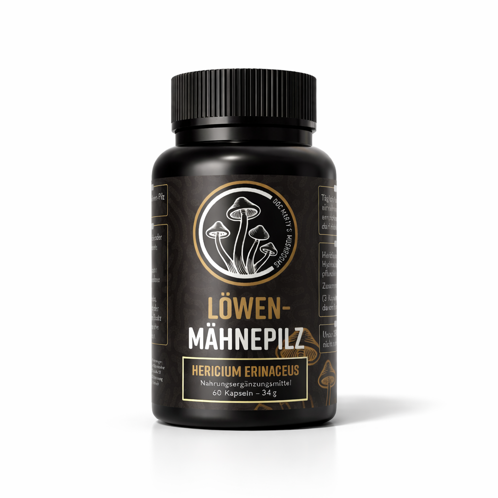 Löwenmähne (Hericium erinaceus) – Extrakt, 60 vegane Kapseln