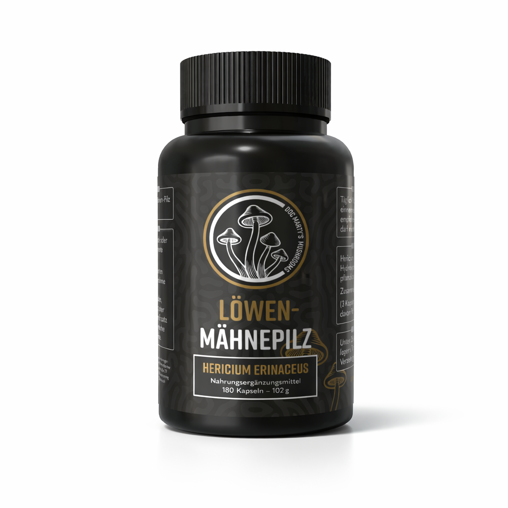 Löwenmähne (Hericium erinaceus) – Extrakt, 180 vegane Kapseln