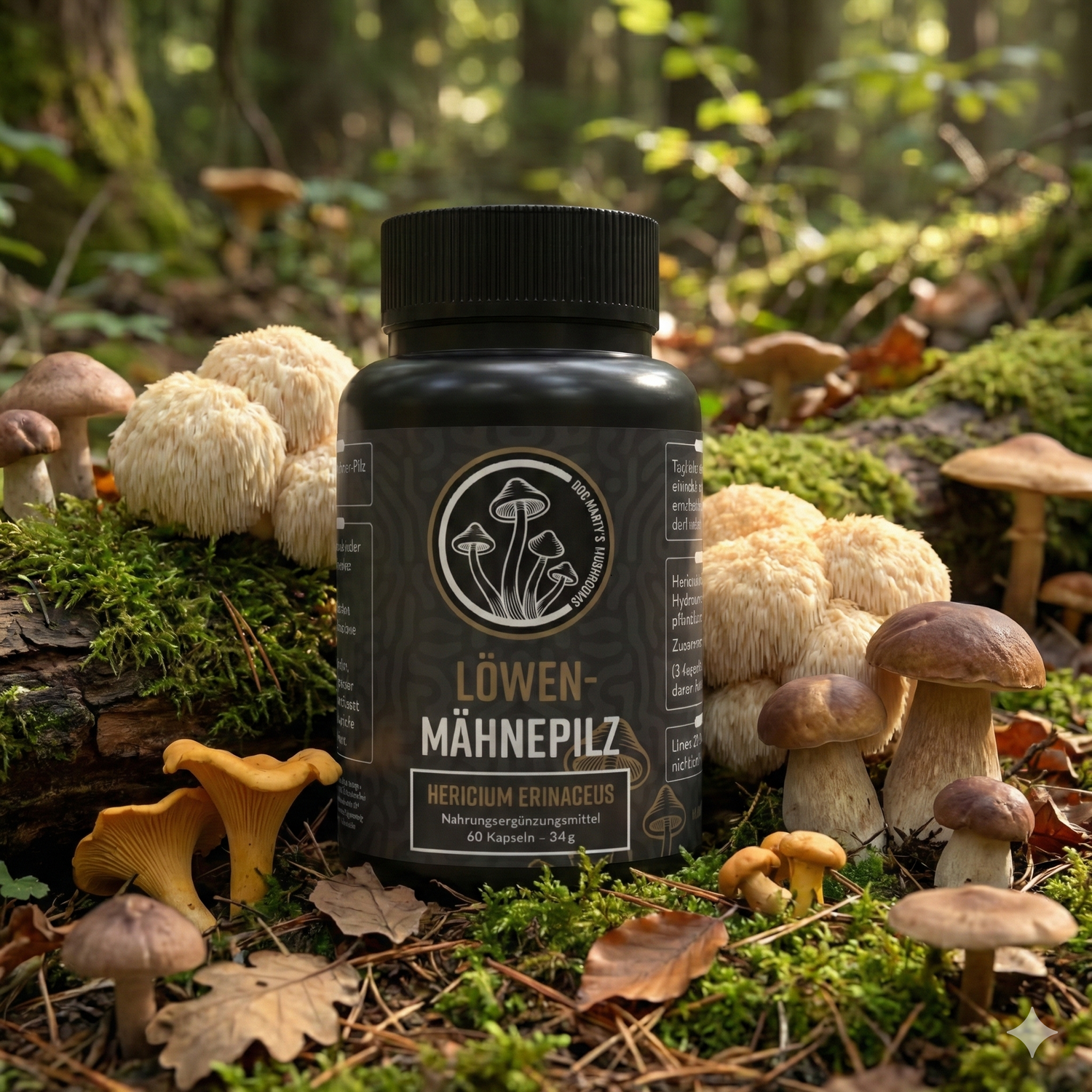 Löwenmähne (Hericium erinaceus) – Extrakt, 60 vegane Kapseln