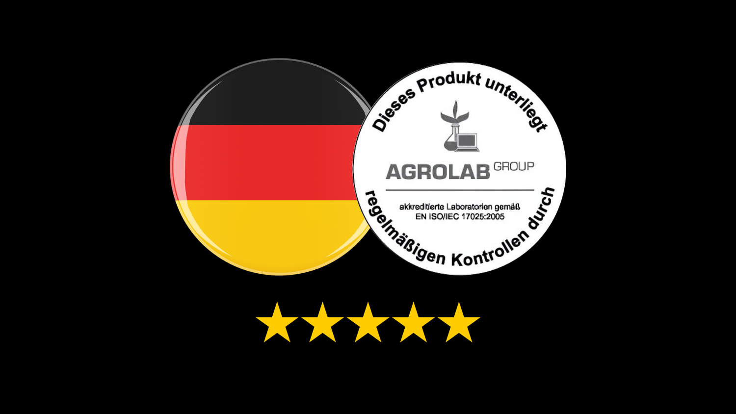 Deutsche Flagge und Prüf-Zertifikat