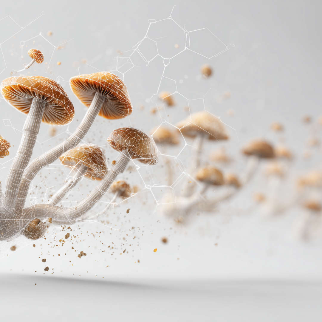 Pilze und Moleküle – Hintergrundbild