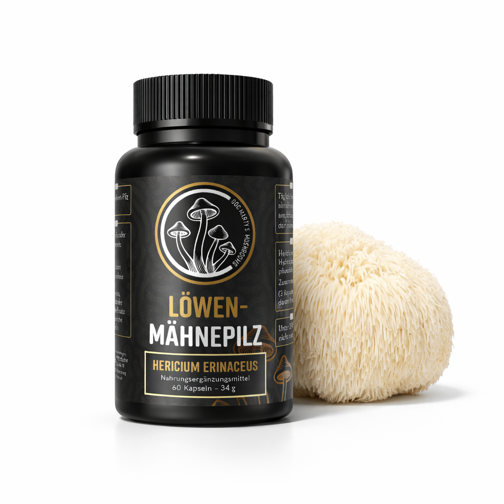 Löwenmähne (Hericium erinaceus) – Extrakt, 60 vegane Kapseln