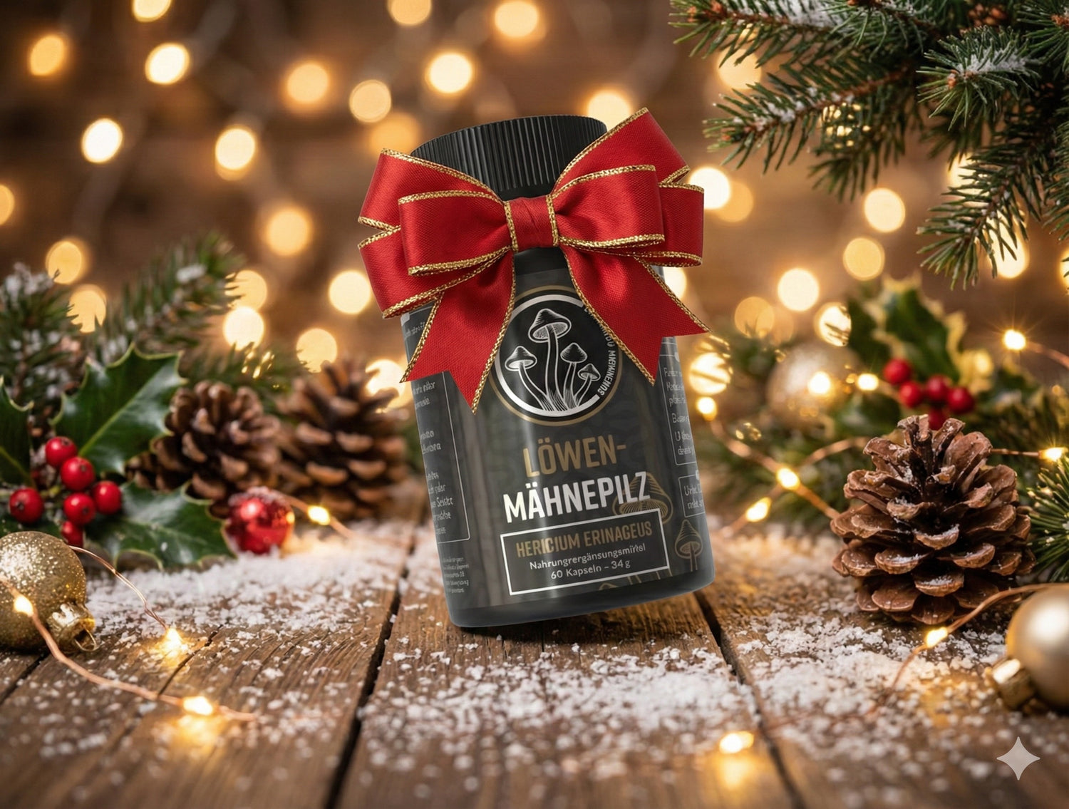 Löwenmähne (Hericium erinaceus) – Extrakt, 60 vegane Kapseln